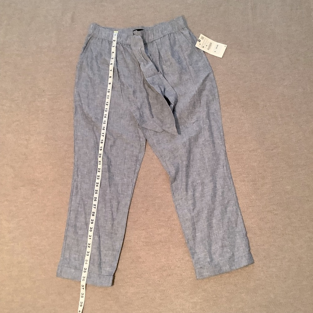 Zara Linen Chambray Pants with bow, size M - Picture 3 of 6